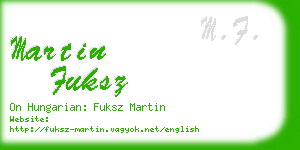 martin fuksz business card